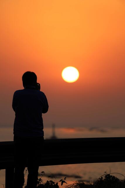 咸陽島公園の夕焼け