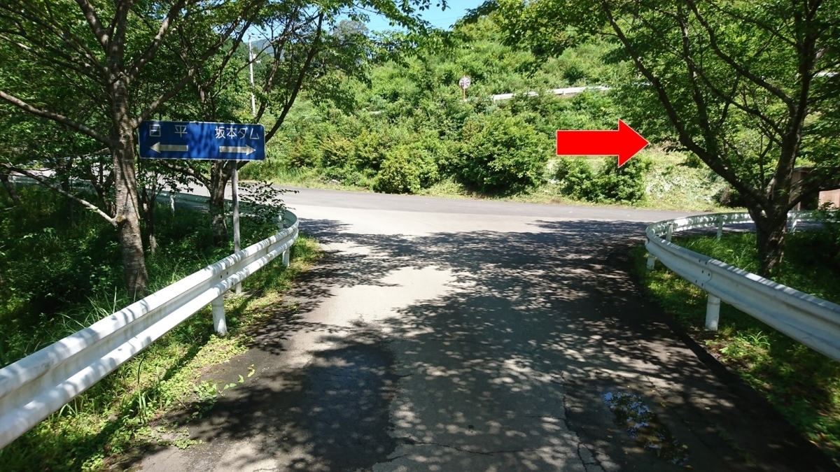 日平公園経路（坂本ダム方面に右折）