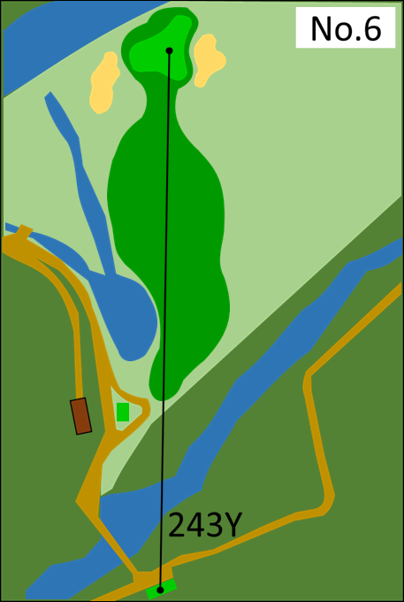 6番ホールバックティーのコース図