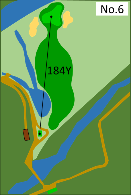 6番ホール手前ティーのコース図